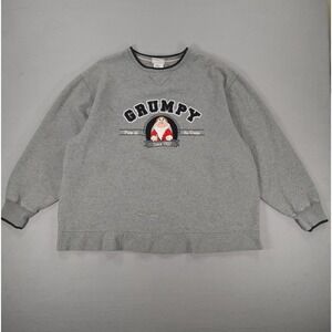 Vintage 90s Disneyland Resort Y2K Grumpy Crewneck Sweatshirt XL Gray Heavyweight